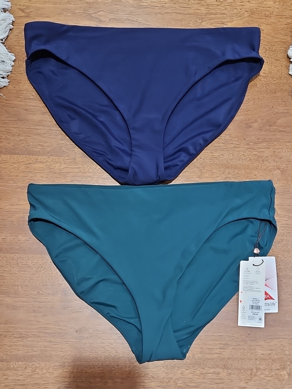 CALIA by Carrie Underwood Navy and Teal Bikini Bottoms - 2-Pack